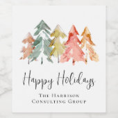 Elegantes Business Happy Holidays Weihnachten Weinetikett (Einzelnes Label)