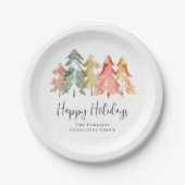 Elegantes Business Happy Holidays Weihnachts-Party Pappteller (Vorderseite)