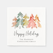 Elegantes Business Happy Holidays Weihnachts-Party Serviette (Vorderseite)