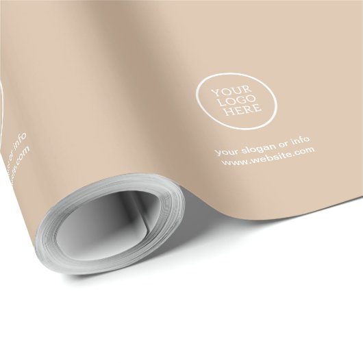 Elegantes Business Leicht braunes Logo für den Ein Geschenkpapier (Rolleneckpunkt)
