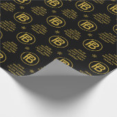 Elegantes Business Logo Holiday Black & Gold Luxur Geschenkpapier (Ecke)