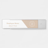 Elegantes Business-Logo in Beige Türschild (Vorderseite )