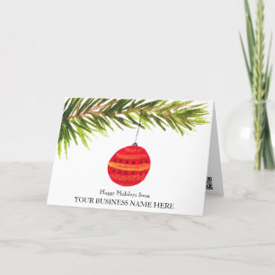 Elegantes Business Logo QR Code Bauble Weihnachten Dankeskarte