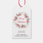 Elegantes Business Logo QR Code Frohe Weihnachten Geschenkanhänger (Vorderseite)