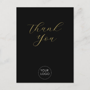 Elegantes Business-Logo-Skript Danke Schwarz Postkarte