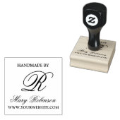 Elegantes Business Monogram "Handmade by" Gummistempel (Stempel)