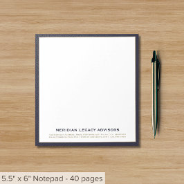 Elegantes Business Notepad für Marine und Gold Notizblock
