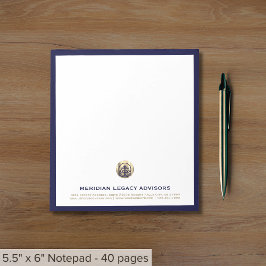 Elegantes Business Notepad für Marine und Gold Notizblock