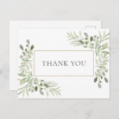 Elegantes Business Vielen Dank Botanisches Grün Postkarte (Vorne/Hinten)