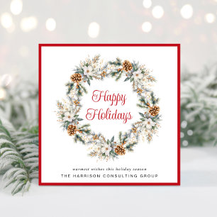 Elegantes Business Wreath Feiertagskarte