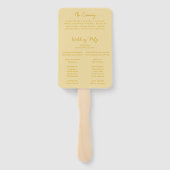 Elegantes Butter Yellow Modernes Hochzeitsprogramm Fächer (Rückseite)