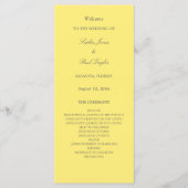 Elegantes Butter Yellow Wedding Programm (Vorderseite)