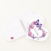 Elegantes Butterfly Blumenherz Personalisiert Notizblock (Innenseite)