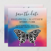 Elegantes Butterfly-Design und farbenfrohe Sonnenu Einladung (Vorne/Hinten)