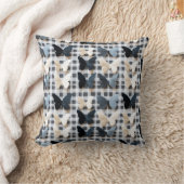 Elegantes Butterfly Grid Pattern Kissen (Decke)