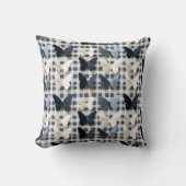 Elegantes Butterfly Grid Pattern Kissen (Vorderseite)