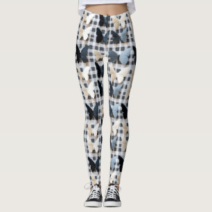 Elegantes Butterfly Grid Pattern Leggings