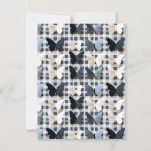 Elegantes Butterfly Grid Pattern Postkarte