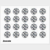 Elegantes Butterfly Grid Pattern Runder Aufkleber (Blatt)