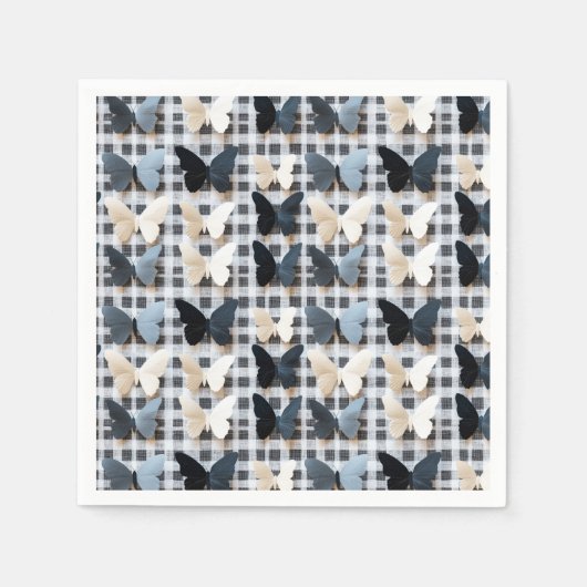 Elegantes Butterfly Grid Pattern Serviette (Vorderseite)
