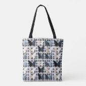 Elegantes Butterfly Grid Pattern Tasche (Rückseite)