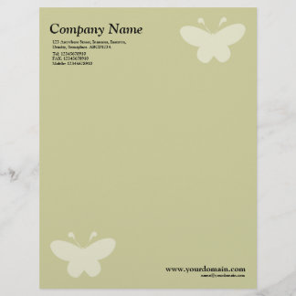 Elegantes Butterfly Motif - Light Khaki Briefkopf