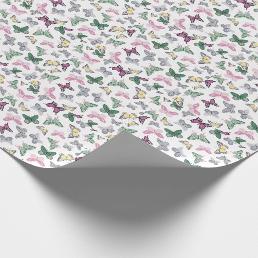 Elegantes Butterfly-Musterpapier Geschenkpapier (Ecke)