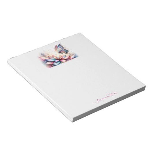 Elegantes Butterfly Notepad Notizblock (angewinkelt)