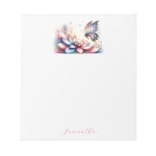 Elegantes Butterfly Notepad Notizblock (Vorderseite)