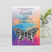 Elegantes Butterfly- und Sunset-Design Einladung (Stehend Vorderseite)