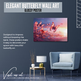 Elegantes Butterfly Wall Art Glossy Poster