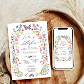 Elegantes Butterfly Wildblume Blumenmuster Brautpa Einladung