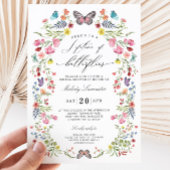 Elegantes Butterfly Wildblume Blumenmuster Brautpa Einladung