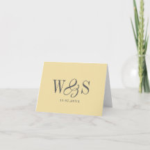 Elegantes Buttergelb Anfangsbuchstabe Hochzeitspaa