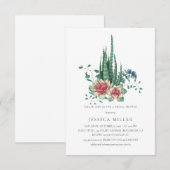 Elegantes Cactus Brautparty Einladung (Vorne/Hinten)