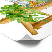 Elegantes Cactus Garden Aquarell Poster (Ecke)