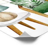 Elegantes Cactus Garden Aquarell Poster (Ecke)