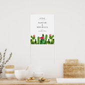Elegantes Cactus Garden Wedding Willkommenszeichen Poster (Küche)