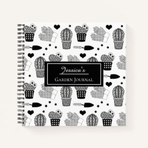 Elegantes Cactus Pattern Personalisiert Garden Jou Notizblock