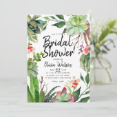 Elegantes Cactus Succulent Floral Brautparty Einladung (Stehend Vorderseite)