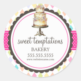 Elegantes Cake Bakery Box Siegel Runder Aufkleber