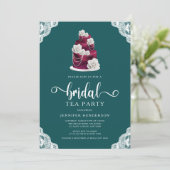 Elegantes Cake Bridal Party Einladung (Stehend Vorderseite)