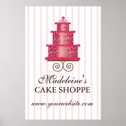 Elegantes Cake Custom Bakery Business Poster (Vorne)