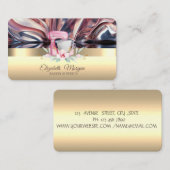 Elegantes Cake Mixer Blume Bäckerei Gold Abstrakt Visitenkarte (Vorne/Hinten)