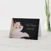 Elegantes Calla Lily Beileid Karte (Vorderseite)