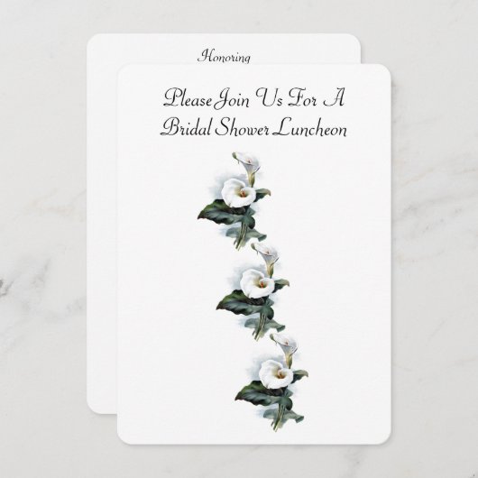 Elegantes Calla Lily Brautparty Einladung (Vorne/Hinten)