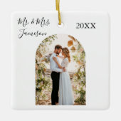 Elegantes Calligrafy Arch Foto Frame neu verlegt Keramikornament (Vorderseite)