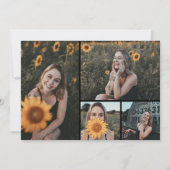 Elegantes Calligrafy Black Birthday Foto Einladung (Rückseite)