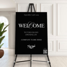 Elegantes Calligrafy Black QR Code Begrüßungsereig