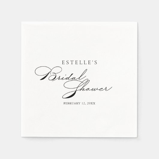 Elegantes Calligrafy Brautparty Napkins Serviette (Vorderseite)